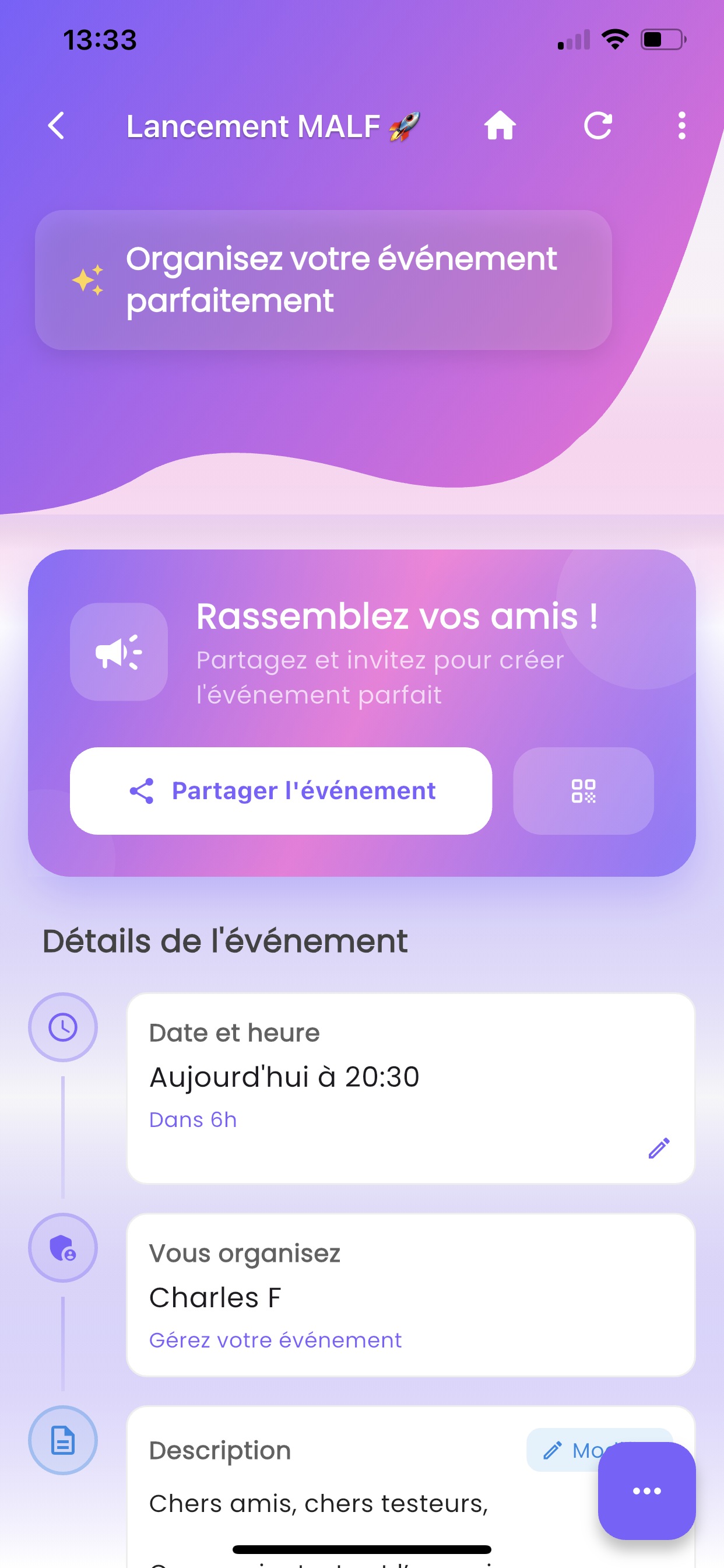 Gestion d'événements MALF