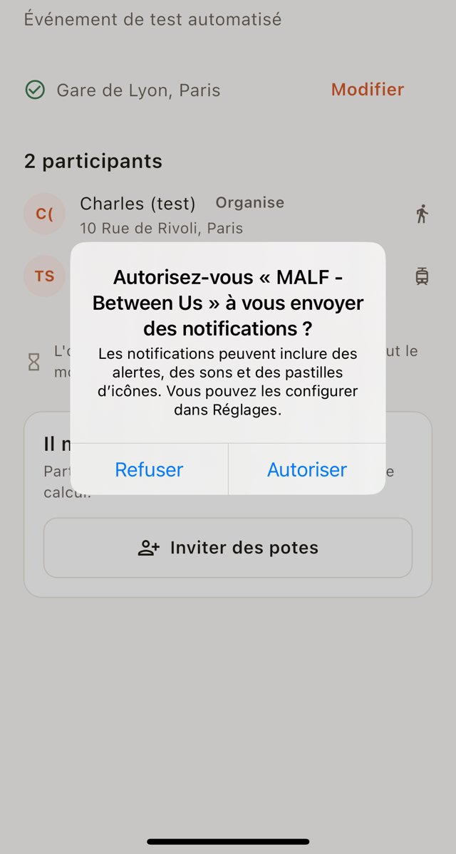 Page événement avec participants